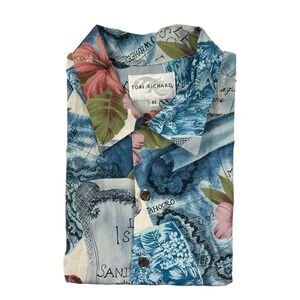 Tori Richard VTG Hawiian All Over Floral Rayon S/S Button Front Size M